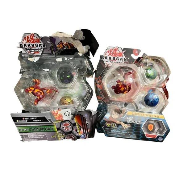 Bakugan Starter Pack - Lot of 2 - Howlkor Dragonoid Pegatrix Puris Trunkanius - Picture 1 of 9